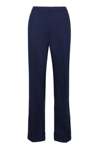 High-rise cotton trousers